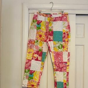 Vintage Lilly Pulitzer Colorful Patchwork Straight Leg Pants
